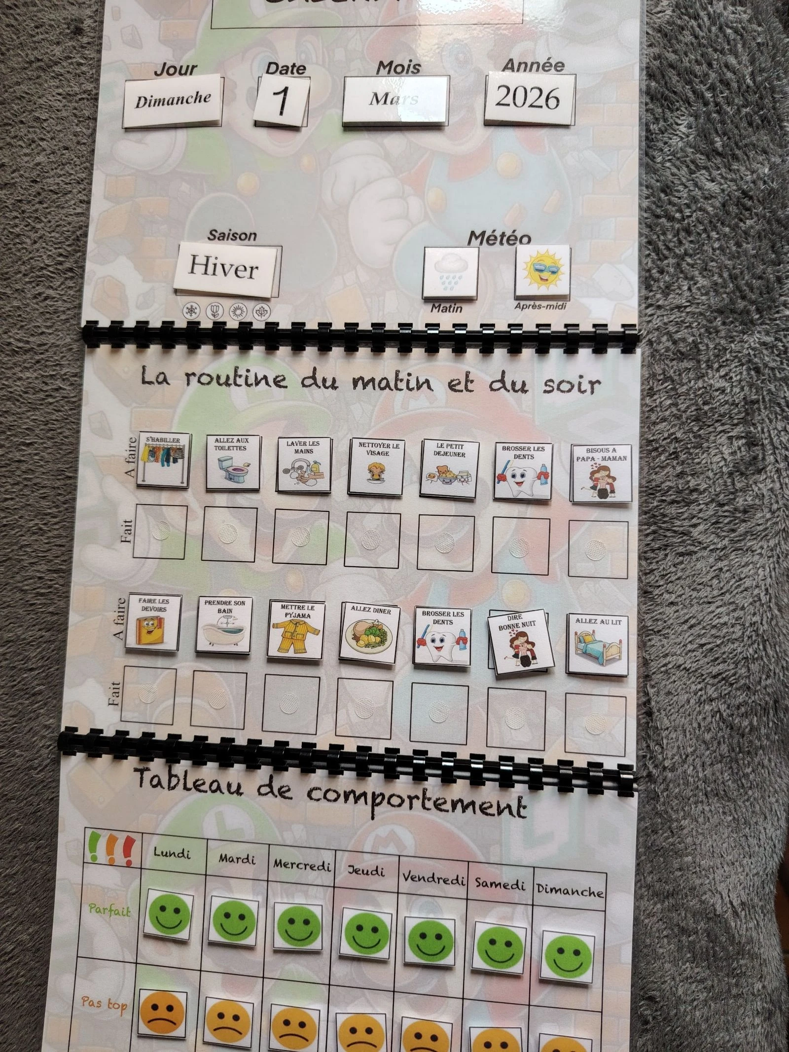 Trio Mario le calendrier plus routine plus comportement  – photo 2